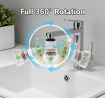 Close-up of the water-saving faucet head with built-in filter and fine holes.