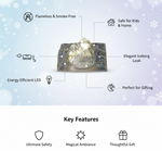 Close-up of the Iceberg Night Light's top, showing the tap area for easy operation.