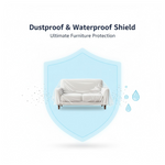 Detail shot of the elasticized edge providing a snug fit on the disposable furniture cover.