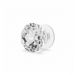 Diamond crystal pull handle enhancing a white cupboard door, adding a touch of glamour.