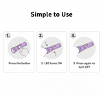Front and back illustration of Mini LED Flashlight Keychain Torch