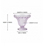 Close-up of the durable plastic material and ridged side of a dessert cup.