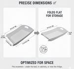 Isolated view of the unfolded serving tray, emphasizing its sturdy and reliable design.