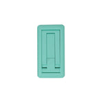 White foldable plastic mobile phone stand on white background