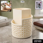 360 degree rotating storage stand ideal for kitchen, office and bathroom use
