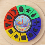 Shape sorter puzzle with clock face for early education
