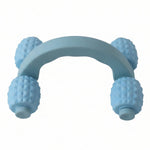 Blue handheld massager on a white background.