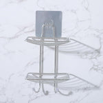 Adhesive hook holding rack illustration