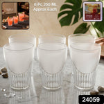 Frosted top unbreakable plastic water tumblers, pack of 6