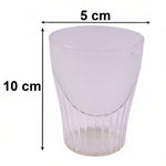 Size guide for 250ml unbreakable plastic juice glasses