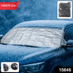 Close-up of suction cups and side flaps of car windshield protection cover