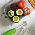 The Quickslice vegetable corer tool shown in its retail packaging.