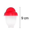 Process of cracking an egg directly into the nonstick egg cooker cup.
