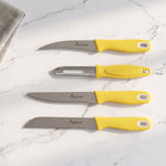 High-quality stainless steel kitchen knives with plastic handles