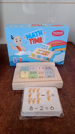 Packaging for the Aditi Wooden Math Game, an educational toy for young learners.