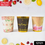 Stack of mixed colour paper cups, showcasing their sturdy design.