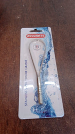 MintGuard Steel Tongue Cleaner positioned against a refreshing mint leaf background.