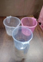 Side view of the sturdy 1200ml bath water mug, emphasizing its robust construction.