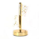 Golden crystal LED table lamp used as bedside night lamp