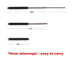 The multi-function collapsible self-defense stick ready for use.