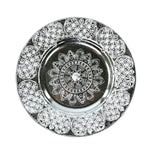 Decorative silver-color Aarti Thali, perfect for daily prayers.