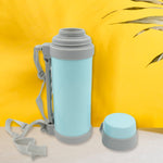 Side view of the portable vacuum bottle with its retractable handle.