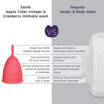 Compact and comfortable reusable menstrual cup, ideal for girls and women.