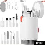 Close-up of the AirPods cleaning pen and various brushes from the electronics cleaning kit.