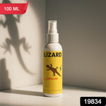 Lizard repellent spray bottle displayed on white background for home use