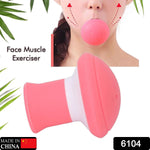 Woman demonstrating the breathing-type face slimmer for facial muscle training.