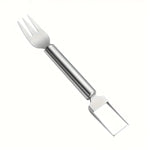 Detailed view of watermelon cutter and serving fork