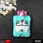 6529 Doremon Cartoon Small Hot Water Bag With Cover For Pain Relief Neck Shoulder Pain And Hand Feet Warmer Menstrual Cramps.