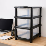 Stackable transparent drawer organizer unit for neat home storage