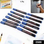 Close-up of blue ink jumbo tip whiteboard marker highlighting intense colour.
