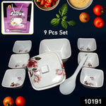 Close-up of the lightweight plastic dinnerware set, ideal for daily meals.