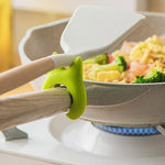 Plastic utensil holder with cat ear style designed for easy kitchen access and cleanup