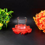 Diamond wave pattern plastic glasses with tray for serving
