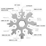 Detailed view of the multi-tool's box cutter and hex wrenches, ideal for quick repairs.