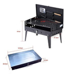 Briefcase BBQ grill with its sturdy handle, demonstrating easy portability.