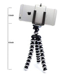 Adjustable 6-inch flexible tripod securing a mobile phone for stable video.