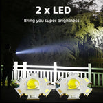 Portable Mini LED Flashlight held in hand, demonstrating its ergonomic grip and compact size.