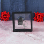 3D floating frame display enhancing the portable nail clipper keychain presentation