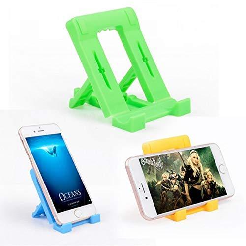 Foldable mobile stand in black, ready to hold a smartphone or tablet.