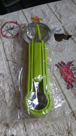 ChefAura fruit baller and scooper set in a vibrant kitchen setting with assorted fruits.