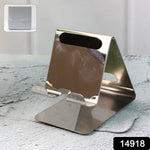 Mobile and tablet supported on universal stand holder for hands-free use