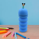 A vibrant silicone telescopic pencil case with a smooth zipper closure.