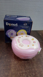 Close-up detail of the durable, BPA-free plastic material of the Donut Lunch Box.