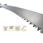 The BoltForce Chromium Steel Saw blade with its protective plastic sheath.