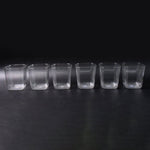 Side view of transparent diamond plastic glass set