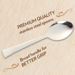 Single modern dining spoon with an easy-grip handle